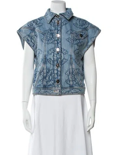 Pre-owned Chanel 2024 Printed Vest In Blue