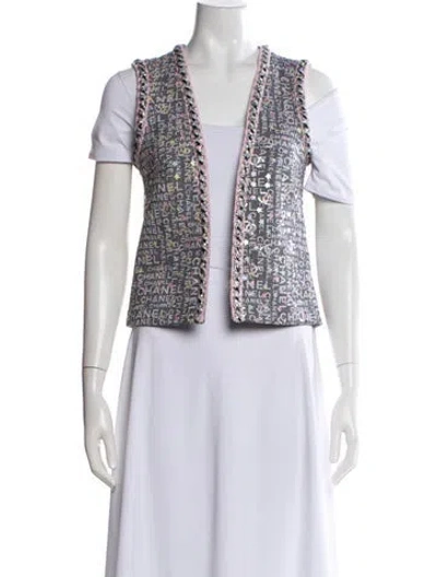 Pre-owned Chanel 2024 Printed Vest In Gray
