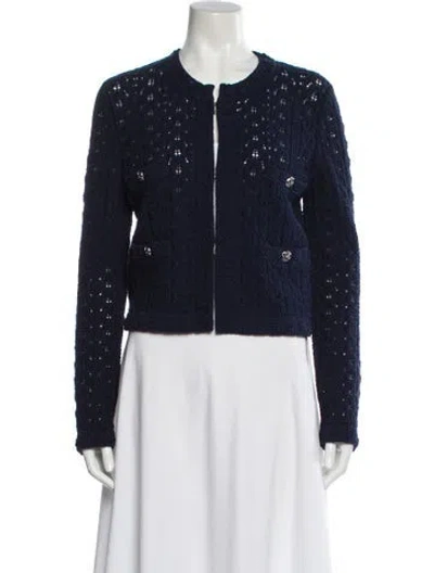 Pre-owned Chanel 2024 Scoop Neck Sweater In Blue