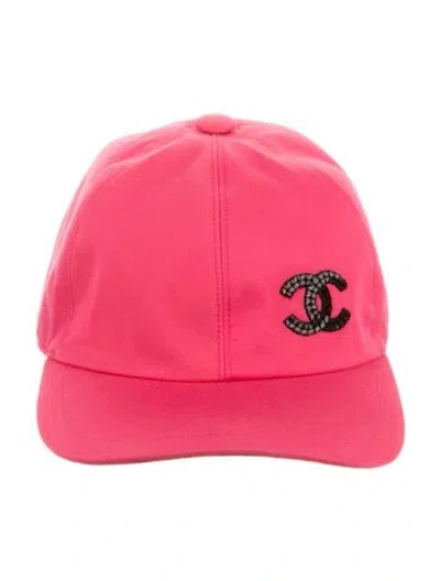 Pre-owned Chanel 2024 Sequin Cc Baseball Cap In Pink