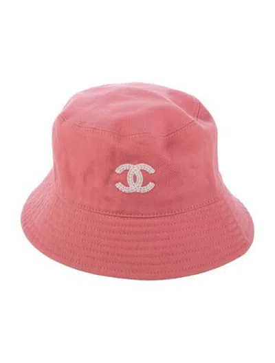 Pre-owned Chanel 2024 Sequin Cc Reversible Bucket Hat In Pink