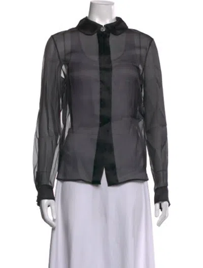Pre-owned Chanel 2024 Silk Blouse In Grey