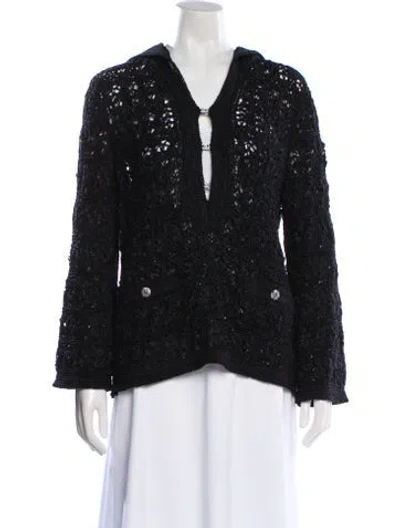 Pre-owned Chanel 2024 Silk Sweater In Black