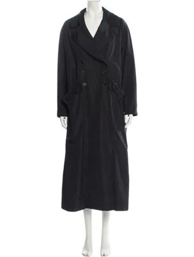 Pre-owned Chanel 2024 Silk Trench Coat In Black