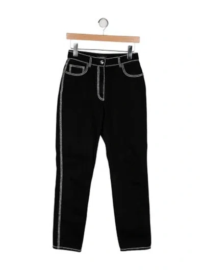 Pre-owned Chanel 2024 Straight Leg Jeans In Black
