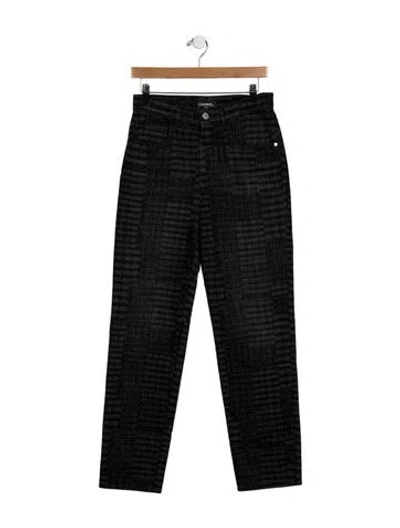 Pre-owned Chanel 2024 Straight Leg Jeans In Black