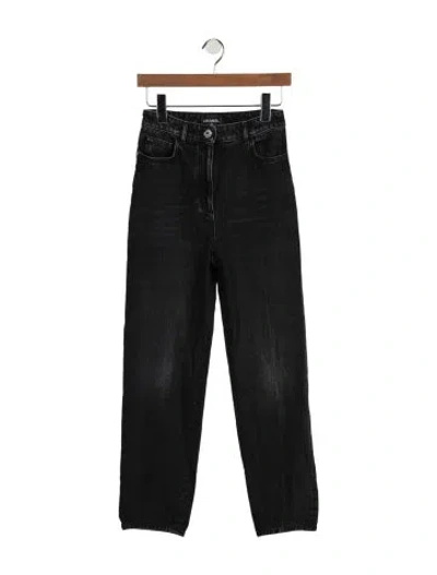 Pre-owned Chanel 2024 Straight Leg Jeans In Black