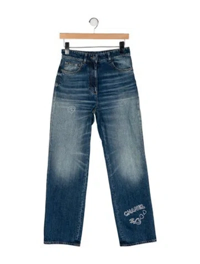 Pre-owned Chanel 2024 Straight Leg Jeans In Blue