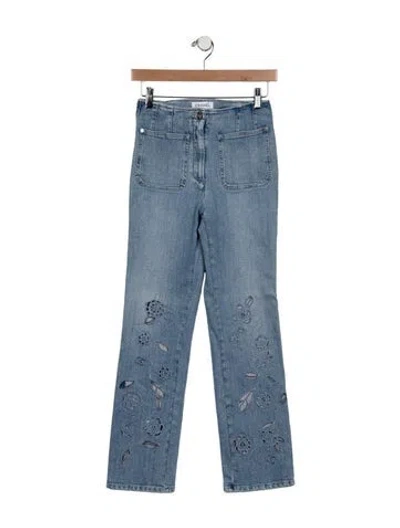 Pre-owned Chanel 2024 Straight Leg Jeans In Blue