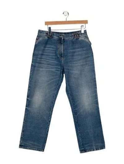 Pre-owned Chanel 2024 Straight Leg Jeans In Blue