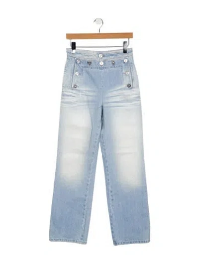 Pre-owned Chanel 2024 Straight Leg Jeans In Blue