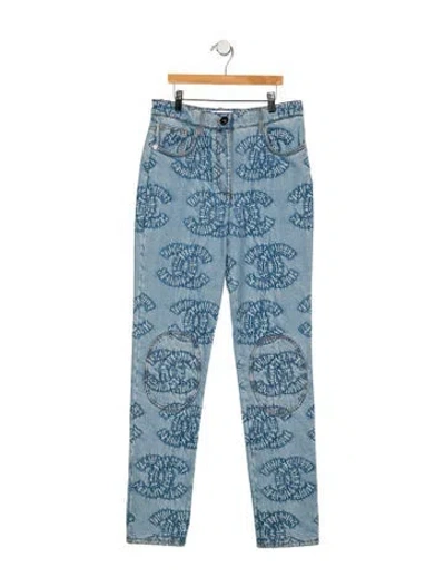 Pre-owned Chanel 2024 Straight Leg Jeans In Blue
