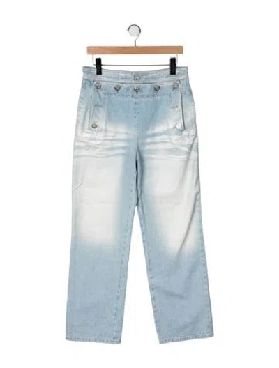 Pre-owned Chanel 2024 Straight Leg Jeans In Blue
