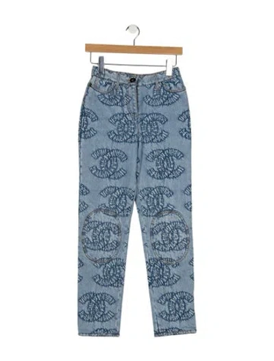 Pre-owned Chanel 2024 Straight Leg Jeans In Blue