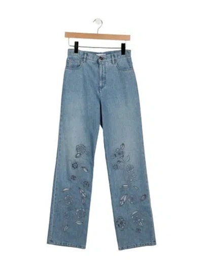 Pre-owned Chanel 2024 Straight Leg Jeans In Blue