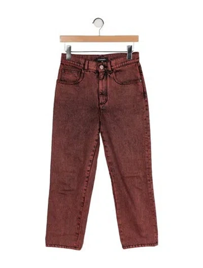 Pre-owned Chanel 2024 Straight Leg Jeans In Burgundy