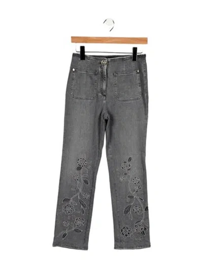 Pre-owned Chanel 2024 Straight Leg Jeans In Gray