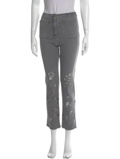 Pre-owned Chanel 2024 Straight Leg Jeans In Gray