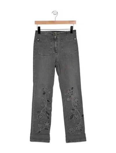 Pre-owned Chanel 2024 Straight Leg Jeans In Grey