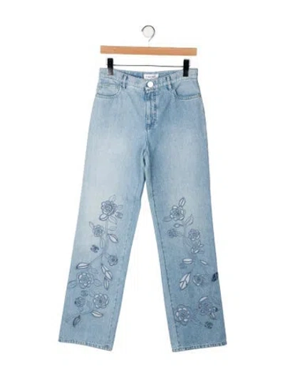 Pre-owned Chanel 2024 Straight Leg Jeans W/ Tags In Blue