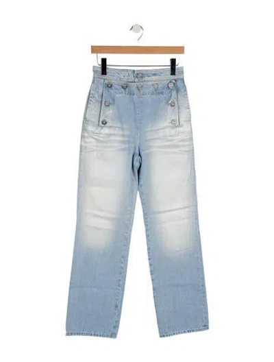 Pre-owned Chanel 2024 Straight Leg Jeans W/ Tags In Blue