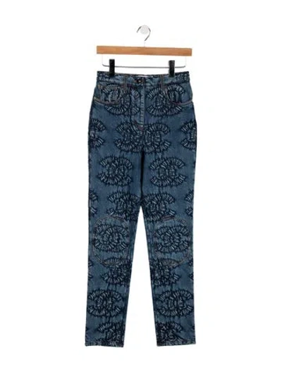 Pre-owned Chanel 2024 Straight Leg Jeans W/ Tags In Blue