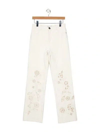 Pre-owned Chanel 2024 Straight Leg Jeans In White