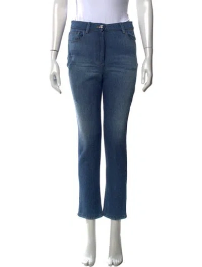 Pre-owned Chanel 2024 Straight Leg Pants In Blue