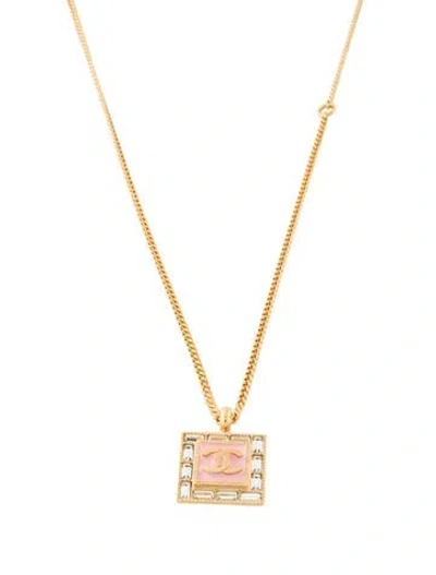 Pre-owned Chanel 2024 Strass & Resin Cc Pendant Necklace, 23" In Multi