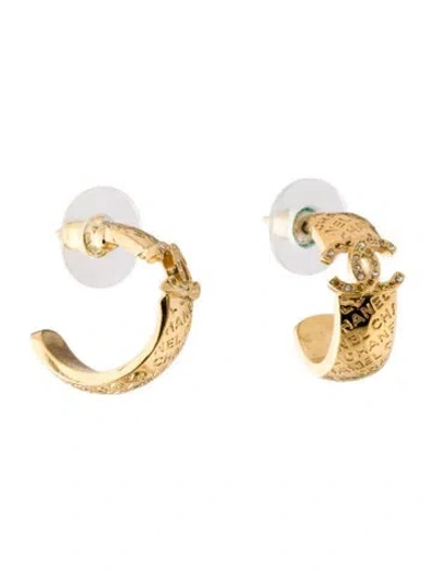 Pre-owned Chanel 2024 Strass Cc Hoop Earrings In Multi