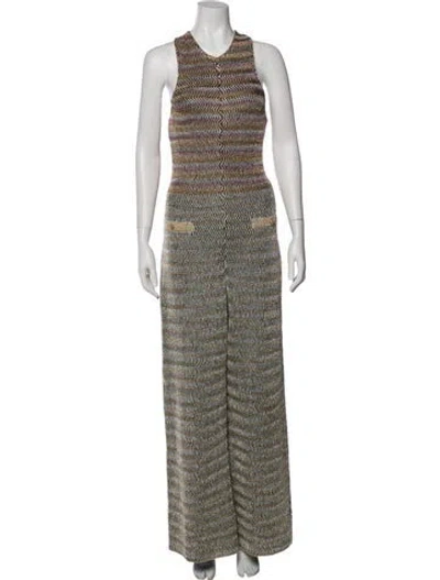 Pre-owned Chanel 2024 Striped Jumpsuit W/ Tags