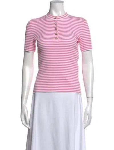 Pre-owned Chanel 2024 Striped Polo In Pink