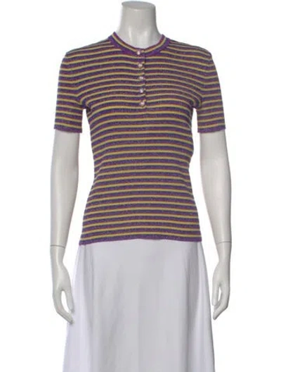 Pre-owned Chanel 2024 Striped Polo W/ Tags In Black