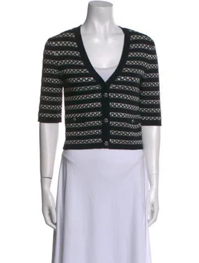 Pre-owned Chanel 2024 Striped Sweater In Black