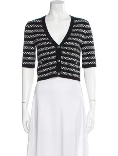 Pre-owned Chanel 2024 Striped Sweater In Black