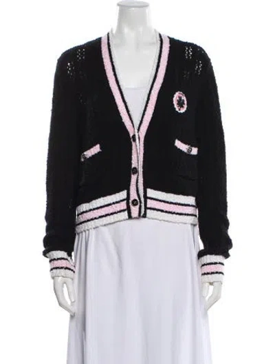 Pre-owned Chanel 2024 Striped Sweater In Black