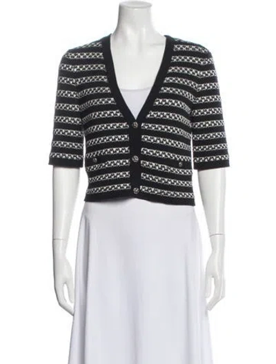 Pre-owned Chanel 2024 Striped Sweater In Black