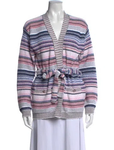 Pre-owned Chanel 2024 Striped Sweater In Pink