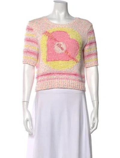 Pre-owned Chanel 2024 Striped Sweater In Pink