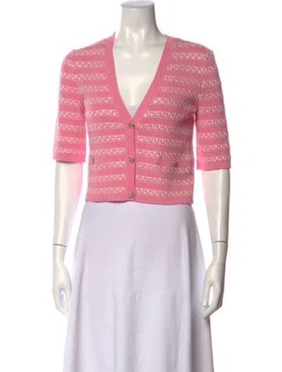 Pre-owned Chanel 2024 Striped Sweater In Pink