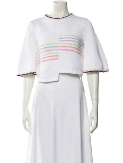 Pre-owned Chanel 2024 Striped Sweater In White