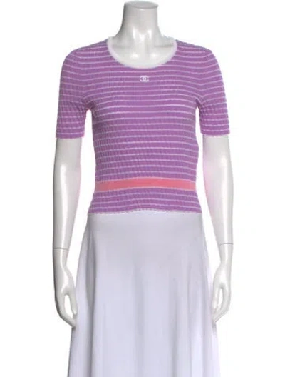 Pre-owned Chanel 2024 Striped Top In Purple