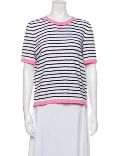Pre-owned Chanel 2024 Striped T-shirt In White
