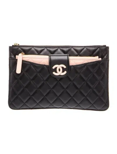 Pre-owned Chanel 2024 Sunset Boulevard Pouch W/tags In Black