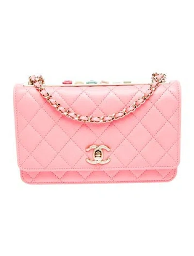 Pre-owned Chanel 2024 Trendy Wallet On Chain In Pink