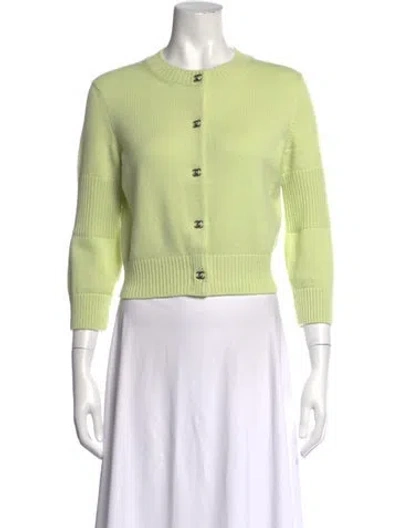 Pre-owned Chanel 2024 Turnlock Sweater In Green