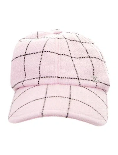 Pre-owned Chanel 2024 Tweed Baseball Cap In Pink