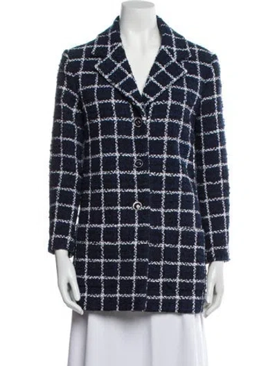 Pre-owned Chanel 2024 Tweed Blazer In Blue