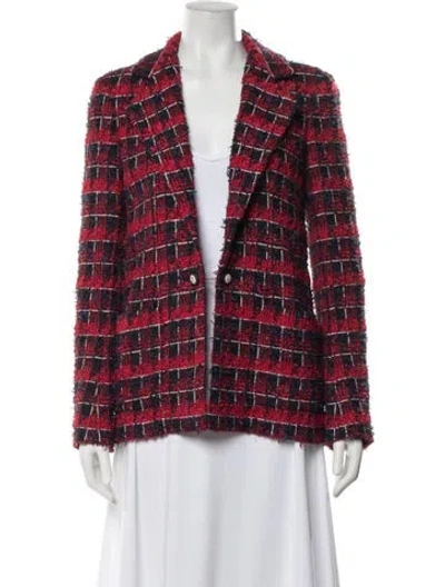 Pre-owned Chanel 2024 Tweed Blazer In Blue/red