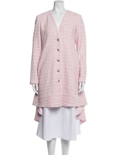 Pre-owned Chanel 2024 Tweed Coat In Pink